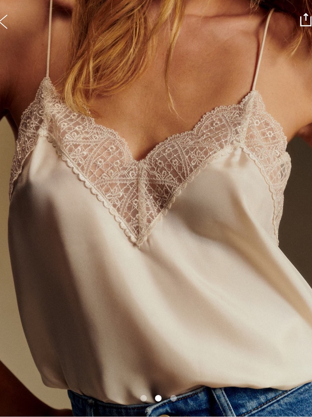 Sezane Silk Cream Camisole “Jordia” - Picture 2 of 7